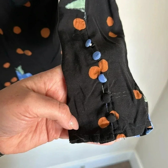 Free People Date Night Mini Dress Floral Polka Dot Size Medium - Picture 8 of 14